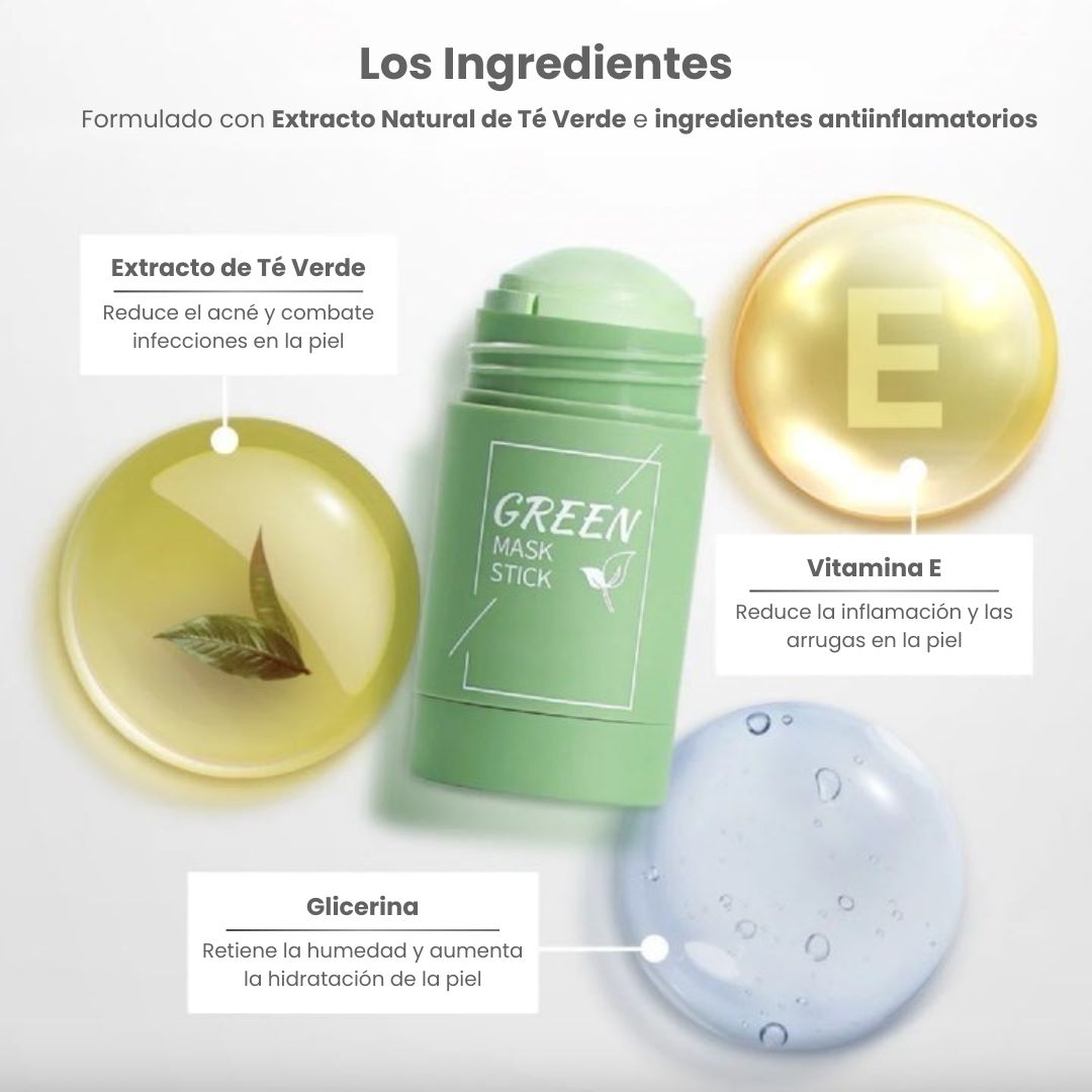 Mascarilla facial de Té Verde para piel limpia y hidratada